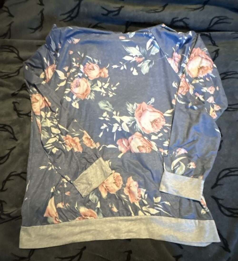 Lilly Posh Boutique Floral Long Sleeve Hoodie with front Pocket